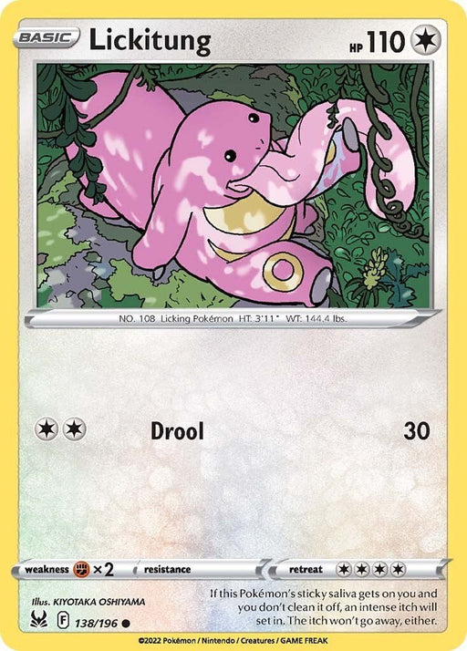 Pokemon Lickitung 138/196 SWSH11: Lost Origin Reverse Holo - EternaCards