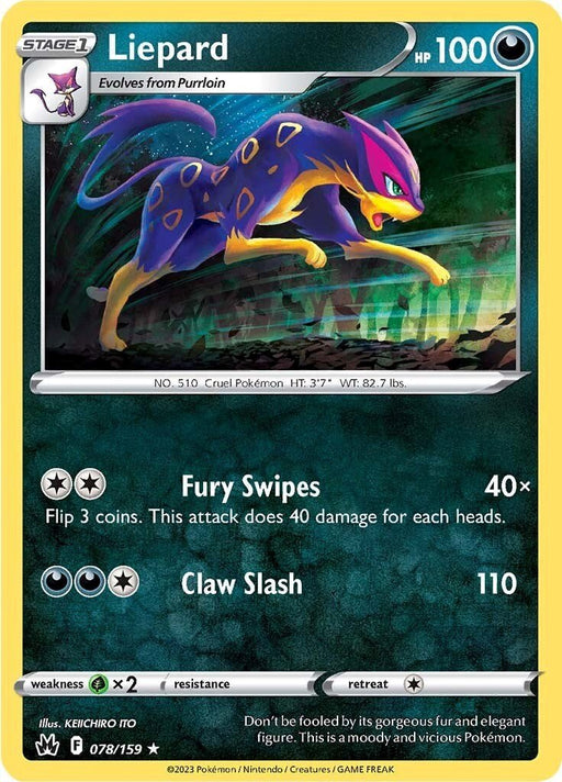 Pokemon Liepard 078/159 SWSH: Crown Zenith Normal - Eterna Cards