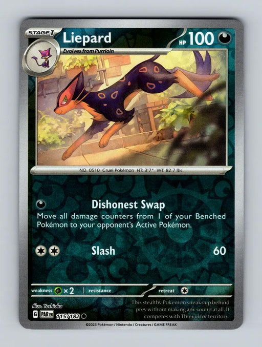 Pokemon Liepard 115/182 SV04: Paradox Rift Normal - Eterna Cards