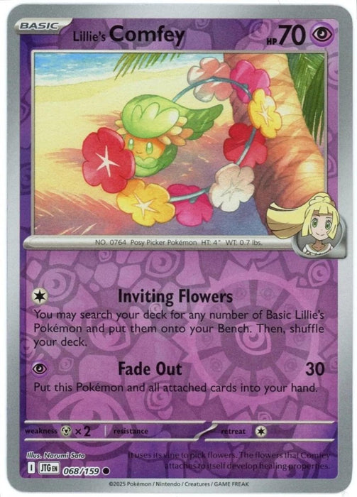 Pokemon Lillie's Comfey 068/159 SV09: Journey Together Reverse Holo - Eterna Cards