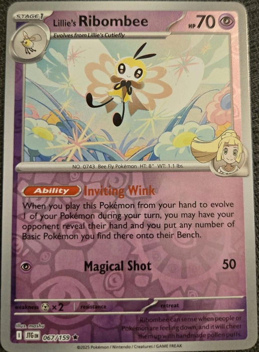 Pokemon Lillie's Ribombee - 067/159 SV09: Journey Together Holo - Eterna Cards