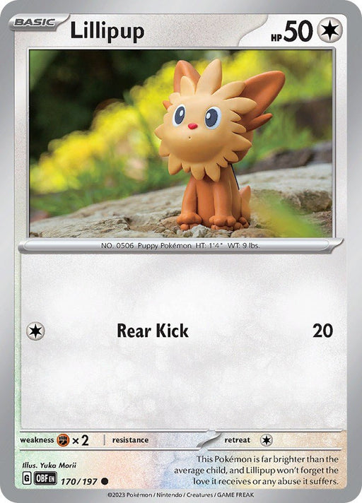 Pokemon Lillipup 170/197 SV03: Obsidian Flames Reverse Holo - EternaCards