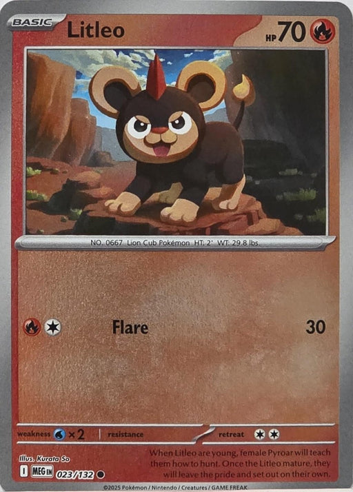 Pokemon Litleo - 023/132 ME01: Mega Evolution Normal - Eterna Cards