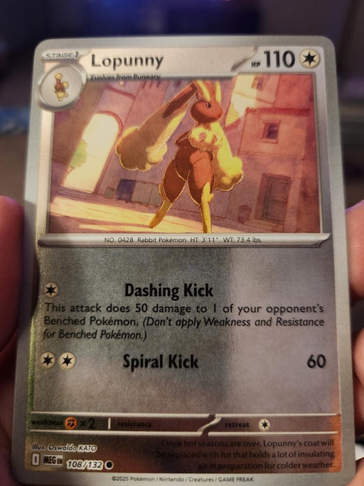 Pokemon Lopunny 108/132 ME01: Mega Evolution Normal - Eterna Cards