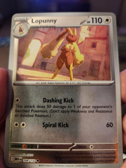 Pokemon Lopunny 108/132 ME01: Mega Evolution Normal - Eterna Cards