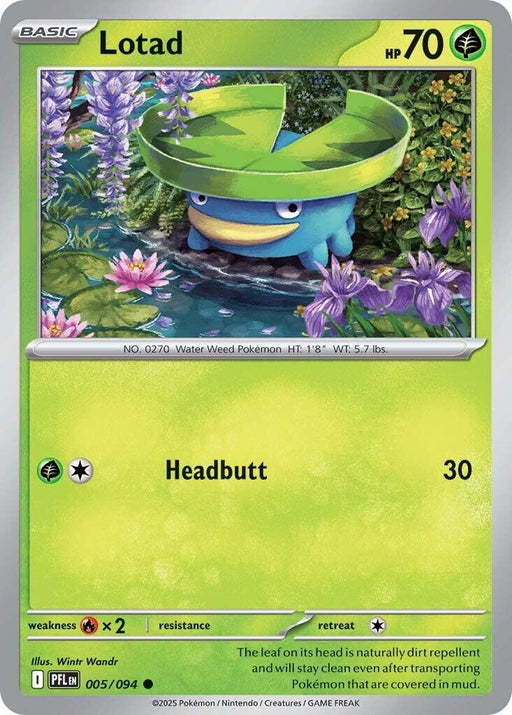 Pokemon Lotad 005/094 ME02: Phantasmal Flames Reverse Holo - EternaCards