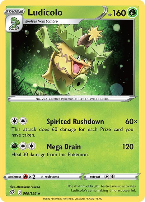 Pokemon Ludicolo 009/192 SWSH02: Rebel Clash Normal - Eterna Cards