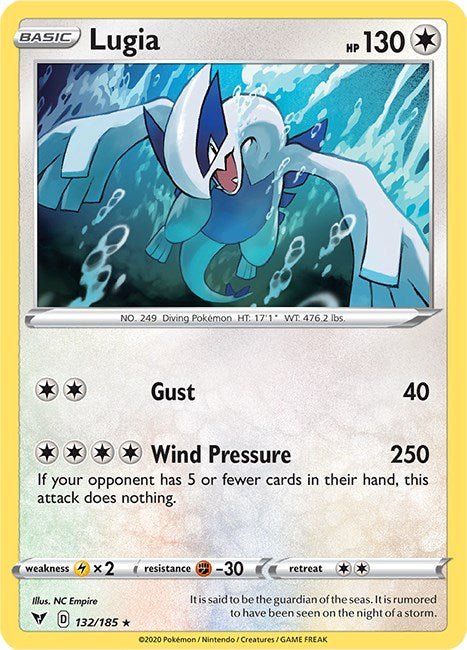 Pokemon Lugia 132/185 SWSH04: Vivid Voltage Reverse Holo - EternaCards