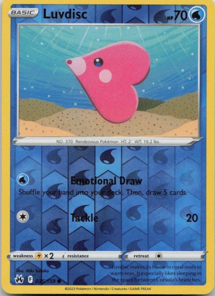Pokemon Luvdisc 035/159 SWSH: Crown Zenith Normal