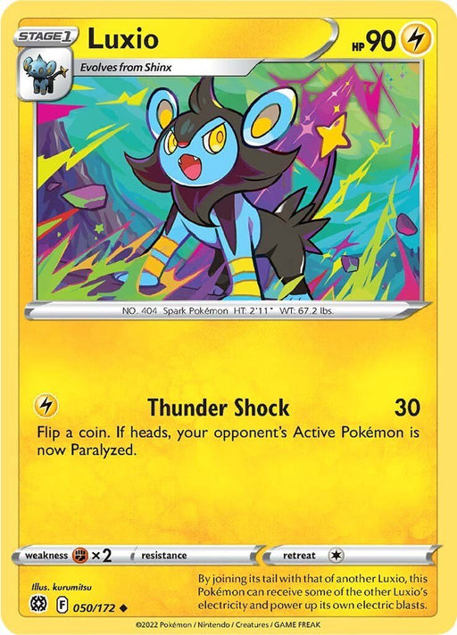 Pokemon Luxio 050/172 SWSH09: Brilliant Stars Reverse Holo - EternaCards