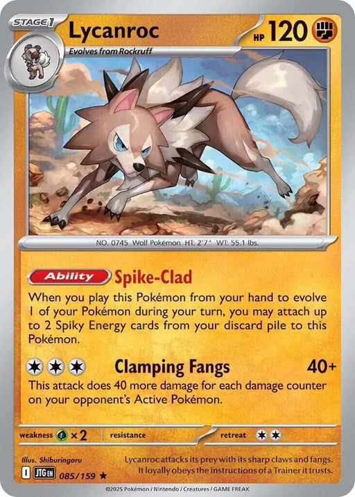 Pokemon Lycanroc - 085/159 SV09: Journey Together Holo - Eterna Cards