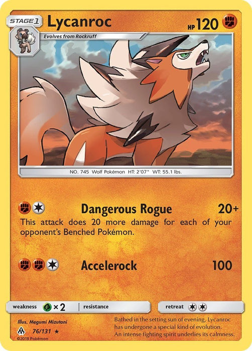 Pokemon Lycanroc 76/131 SM - Forbidden Light Reverse Holo - EternaCards