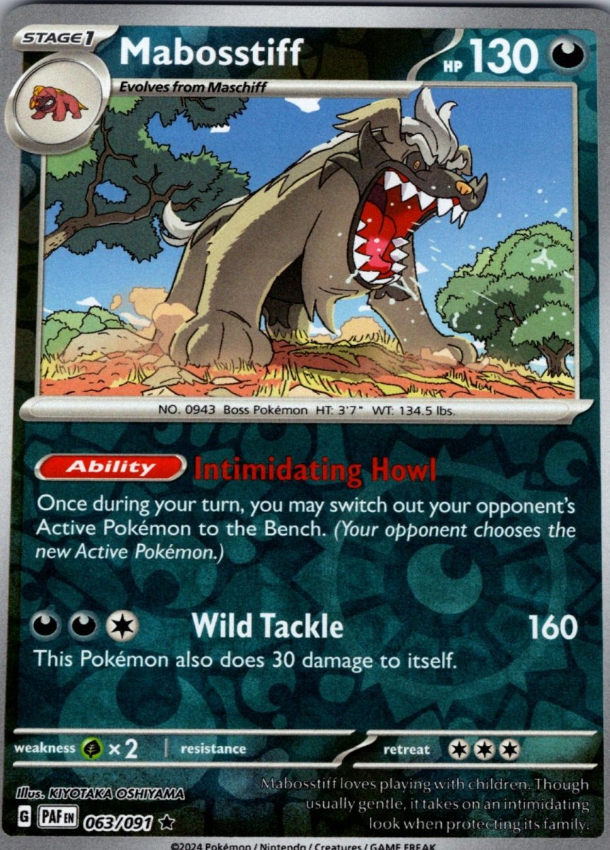 Pokemon Mabosstiff - 063/091 SV: Paldean Fates Holo