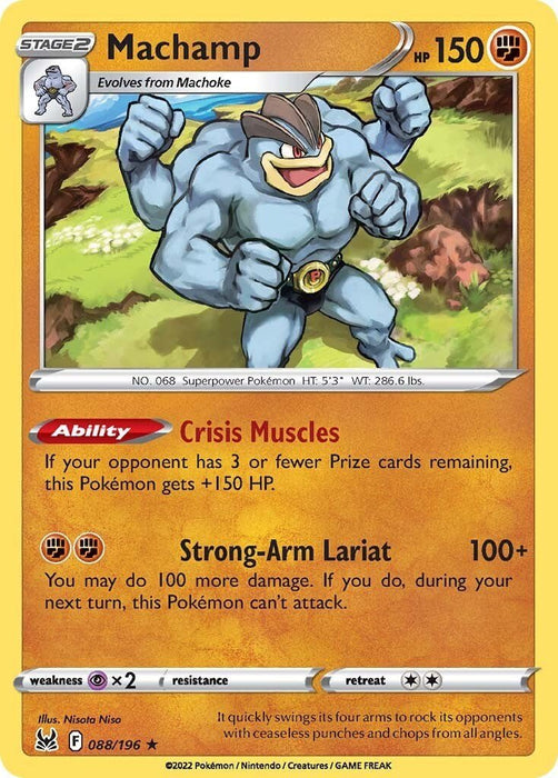 Pokemon Machamp 088/196 SWSH11: Lost Origin Reverse Holo - EternaCards
