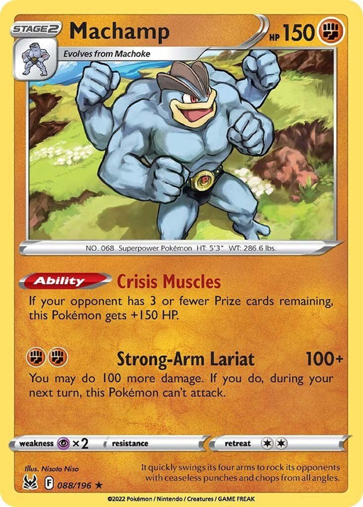 Pokemon Machamp 088/196 SWSH11: Lost Origin Reverse Holo - EternaCards