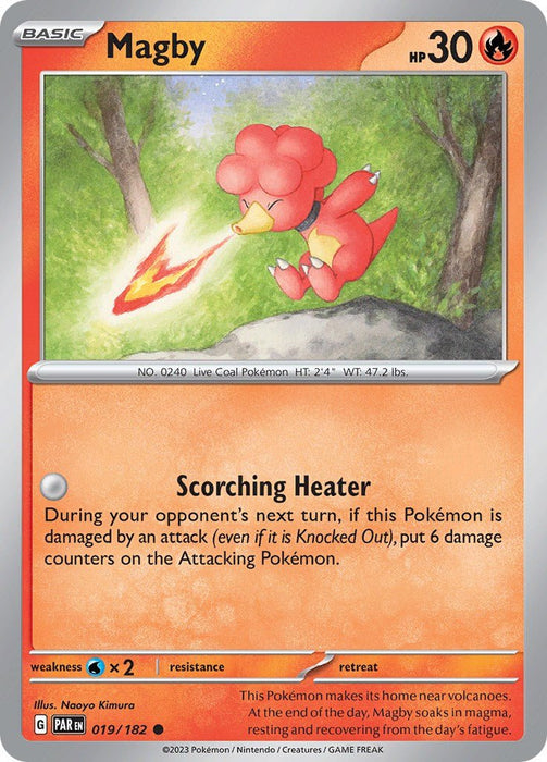 Pokemon Magby - 019/182 019/182 SV04: Paradox Rift Reverse Holofoil - EternaCards