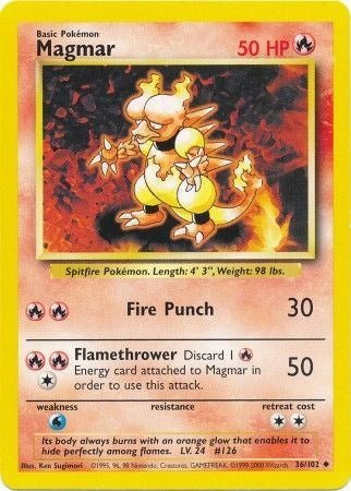 Pokemon Magmar 036/102 Base Set Normal - Eterna Cards