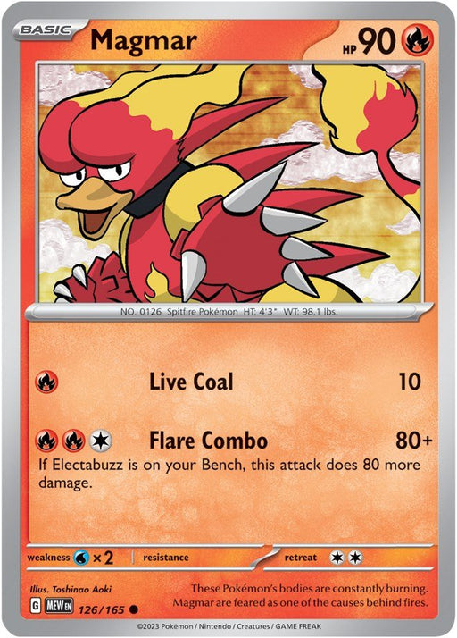 Pokemon Magmar 126/165 SV: Scarlet & Violet 151 Normal - EternaCards