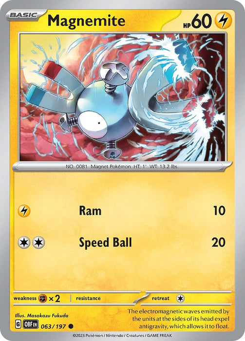 Pokemon Magnemite 063/197 SV03: Obsidian Flames Normal - EternaCards