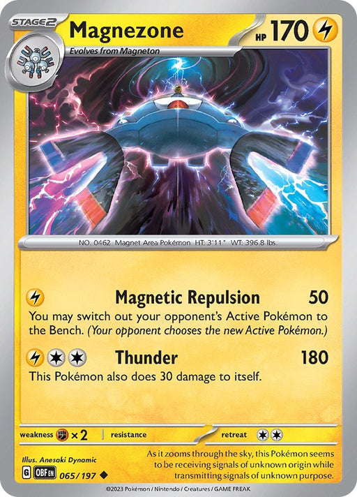 Pokemon Magnezone 065/197 SV03: Obsidian Flames Reverse Holo - EternaCards