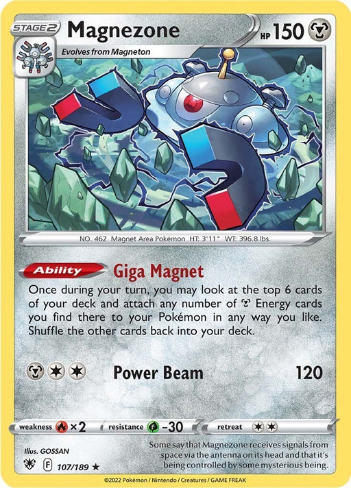 Pokemon Magnezone 107/189 SWSH10: Astral Radiance Reverse Holo - EternaCards