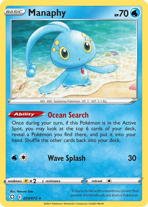Pokemon Manaphy 024/072 Shining Fates Normal - Eterna Cards
