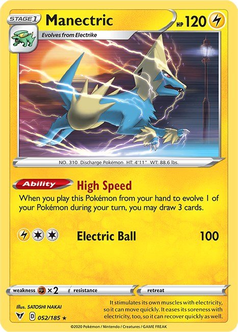 Pokemon Manectric 052/185 SWSH04: Vivid Voltage Normal - Eterna Cards