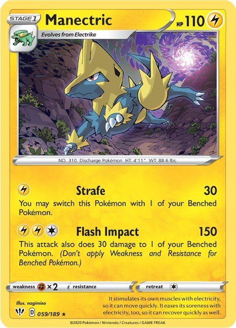 Pokemon Manectric 059/189 SWSH03: Darkness Ablaze Normal - Eterna Cards