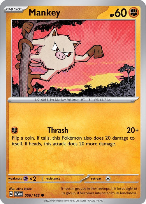 Pokemon Mankey 056/165 SV: Scarlet & Violet 151 Normal - EternaCards