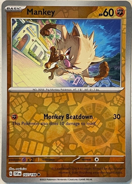 Pokemon Mankey 107/198 SV01: Scarlet & Violet Base Set Normal - Eterna Cards