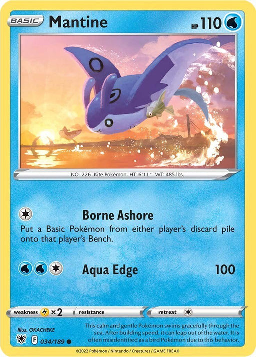 Pokemon Mantine 034/189 SWSH10: Astral Radiance Reverse Holo - EternaCards