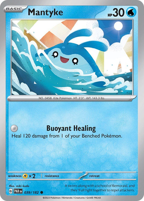 Pokemon Mantyke - 039/182 039/182 SV04: Paradox Rift Reverse Holofoil - EternaCards