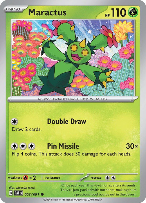 Pokemon Maractus 003/091 SV: Paldean Fates Reverse Holo - EternaCards
