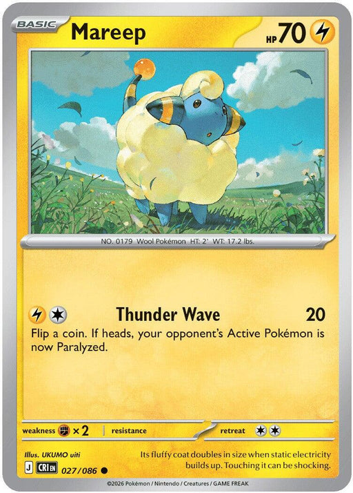 Pokemon Mareep 027/086 ME04: Chaos Rising Normal - Eterna Cards