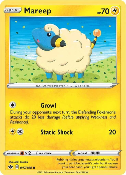 Pokemon Mareep 047/198 SWSH06: Chilling Reign Normal - EternaCards