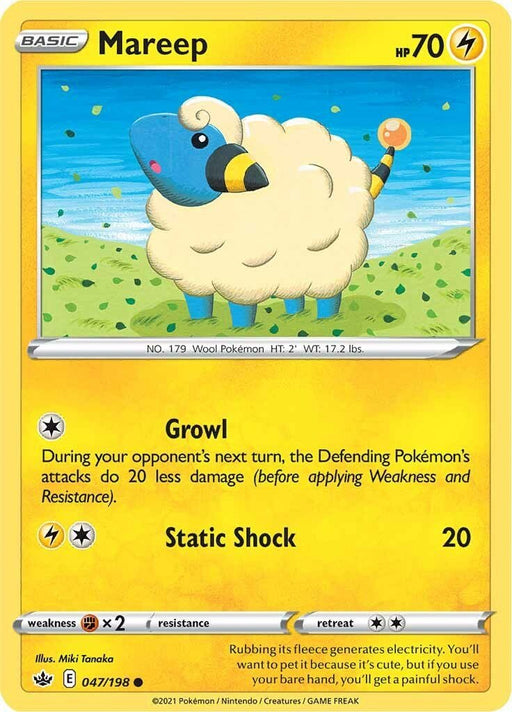 Pokemon Mareep 047/198 SWSH06: Chilling Reign Normal - EternaCards