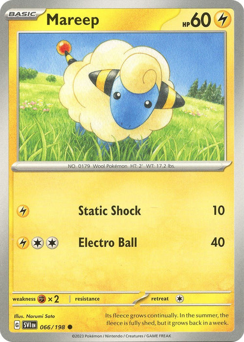 Pokemon Mareep 066/198 SV01: Scarlet & Violet Base Set Normal - EternaCards