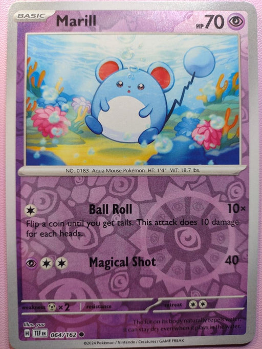 Pokemon Marill 064/162 SV05: Temporal Forces Normal - Eterna Cards