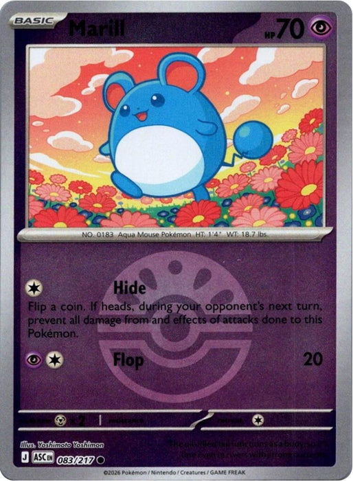 Pokemon Marill - 083/217 (Friend Ball) 083/217 ME: Ascended Heroes Reverse Holo - Eterna Cards