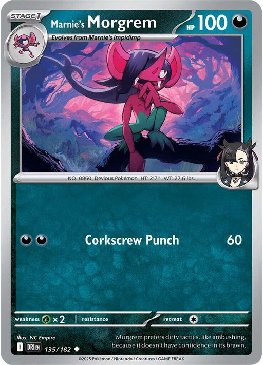 Pokemon Marnie's Morgrem 135/182 SV10: Destined Rivals Normal - EternaCards