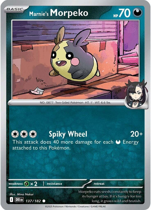 Pokemon Marnie's Morpeko 137/182 SV10: Destined Rivals Reverse Holo - EternaCards