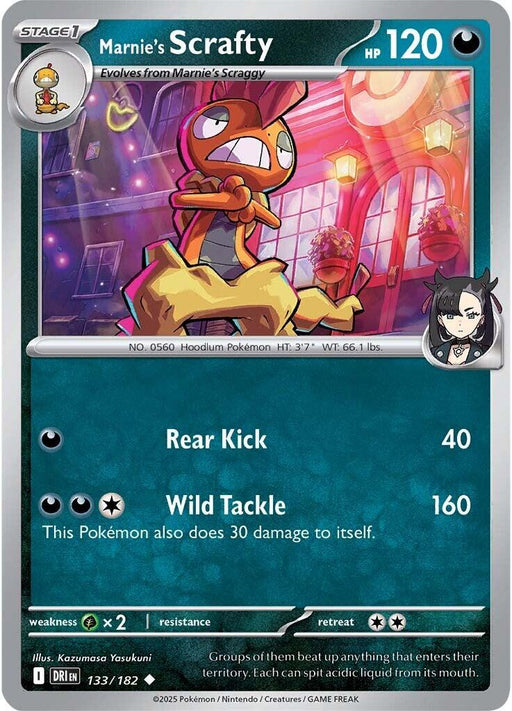 Pokemon Marnie's Scrafty 133/182 SV10: Destined Rivals Normal - EternaCards