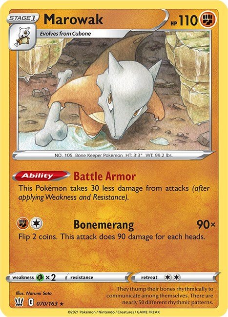 Pokemon Marowak 070/163 SWSH05: Battle Styles Normal - Eterna Cards