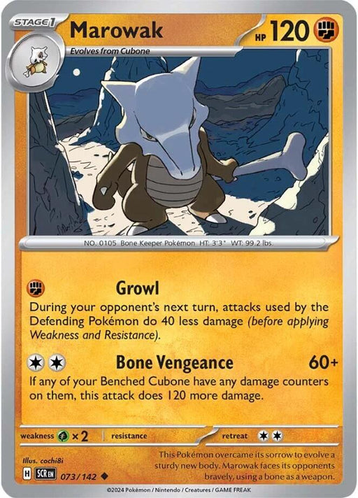 Pokemon Marowak 073/142 SV07: Stellar Crown Reverse Holo - EternaCards