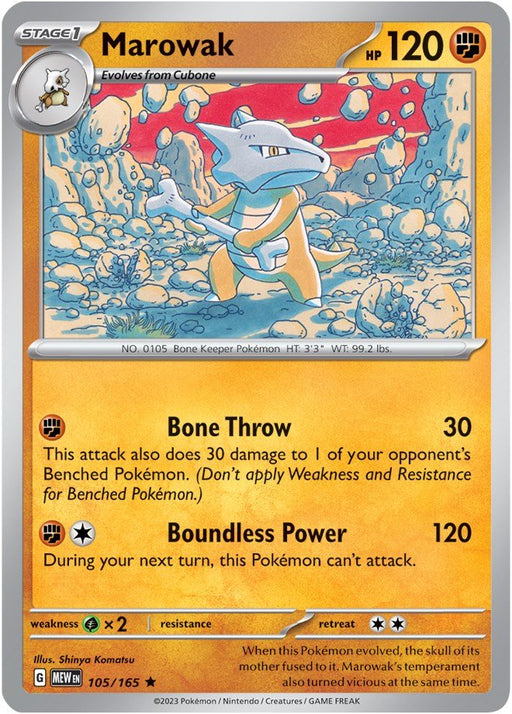 Pokemon Marowak 105/165 SV: Scarlet & Violet 151 Holo - EternaCards