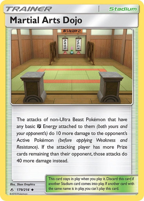 Pokemon Martial Arts Dojo 179/214 SM - Unbroken Bonds Reverse Holo - EternaCards