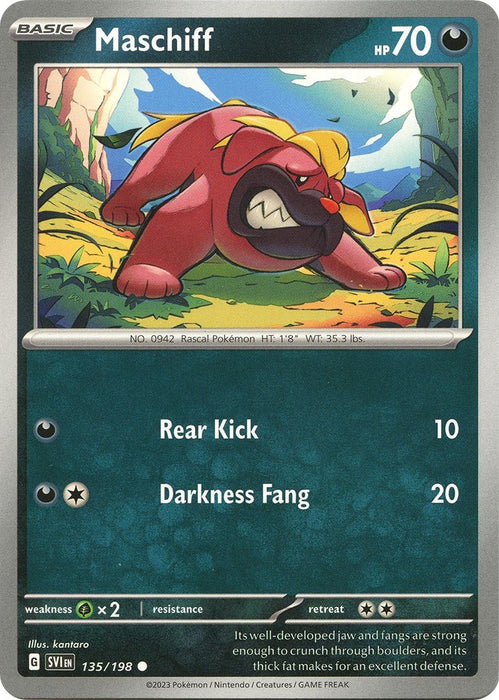 Pokemon Maschiff - 135/198 135/198 SV01: Scarlet & Violet Base Set Normal - EternaCards