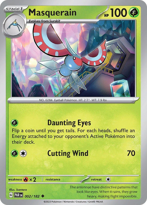 Pokemon Masquerain 002/182 SV04: Paradox Rift Normal - Eterna Cards