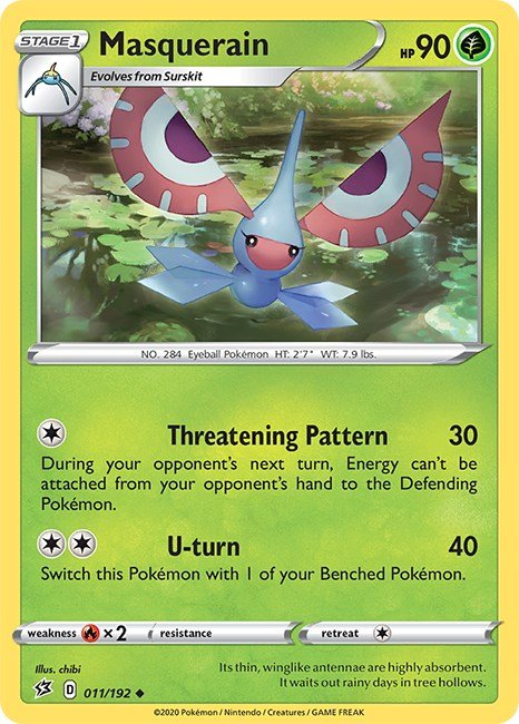 Pokemon Masquerain 011/192 SWSH02: Rebel Clash Reverse Holo - EternaCards