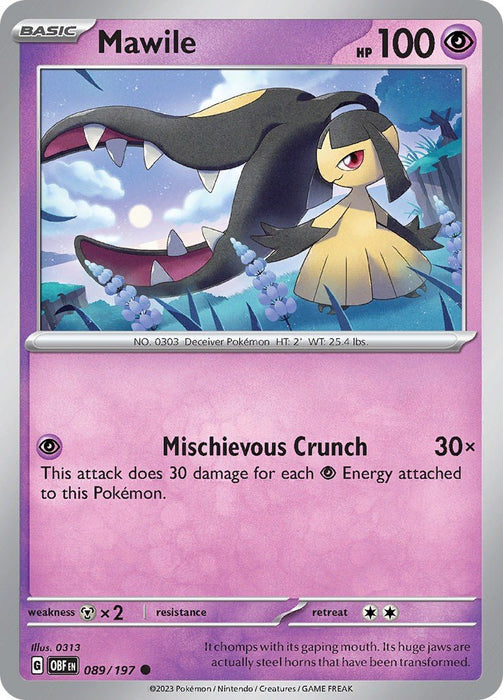 Pokemon Mawile - 089/197 089/197 SV03: Obsidian Flames Reverse Holo - EternaCards